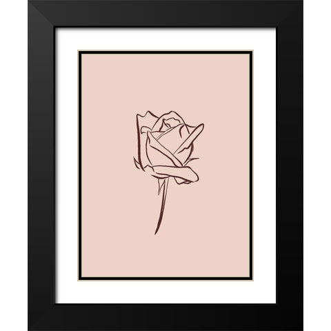 Simple Rose Flowers 4 Black Modern Wood Framed Art Print with Double Matting by Villa, Milli