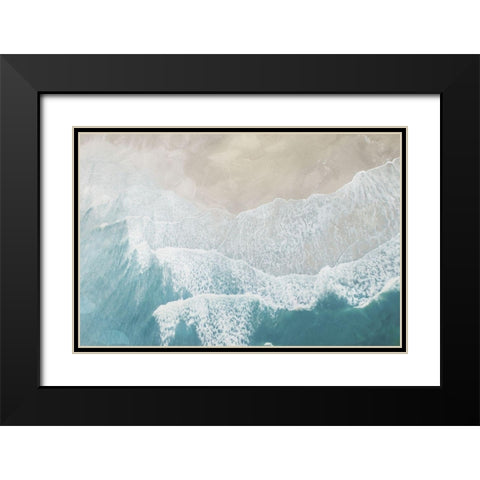 Calm Beach Black Modern Wood Framed Art Print with Double Matting by Villa, Milli