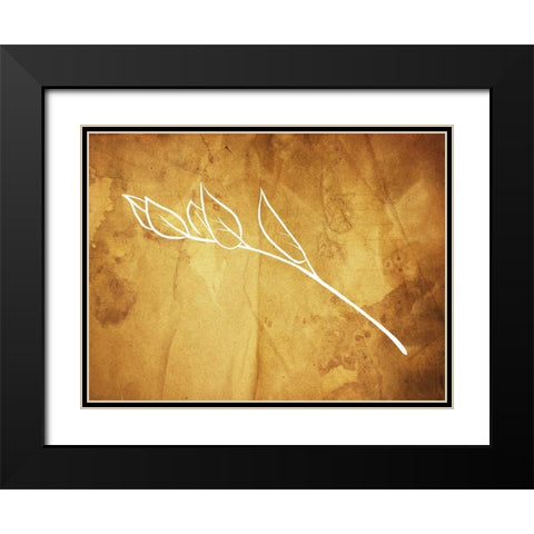 Simple ReGold Flower Black Modern Wood Framed Art Print with Double Matting by Villa, Milli