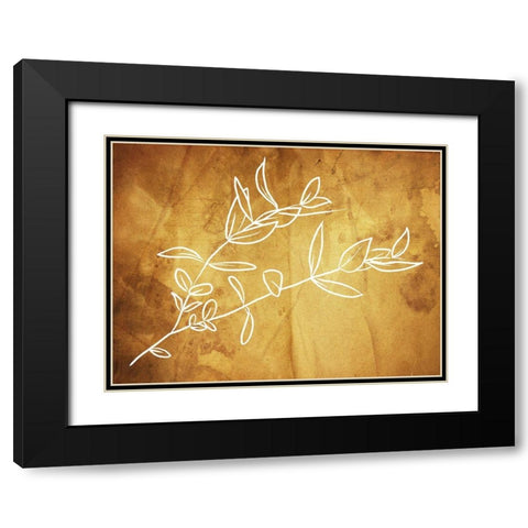 Simple ReGold Flower 2 Black Modern Wood Framed Art Print with Double Matting by Villa, Milli