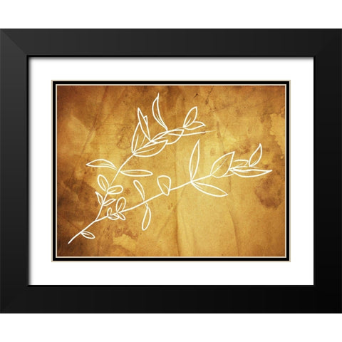 Simple ReGold Flower 2 Black Modern Wood Framed Art Print with Double Matting by Villa, Milli