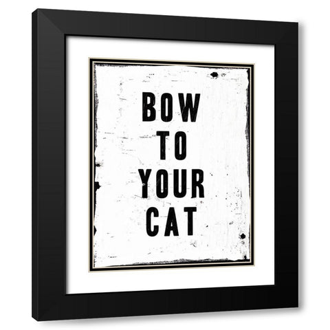 Bow To Your Cat Black Modern Wood Framed Art Print with Double Matting by Villa, Milli