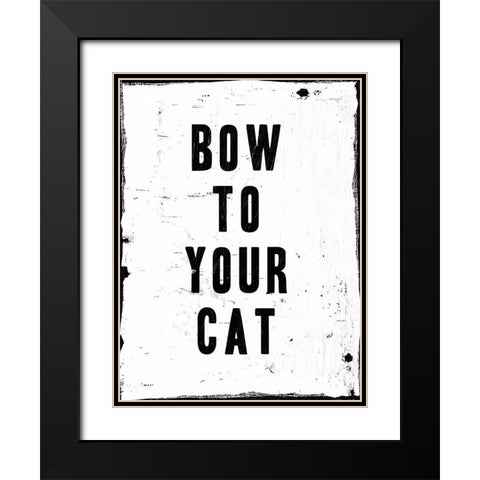 Bow To Your Cat Black Modern Wood Framed Art Print with Double Matting by Villa, Milli