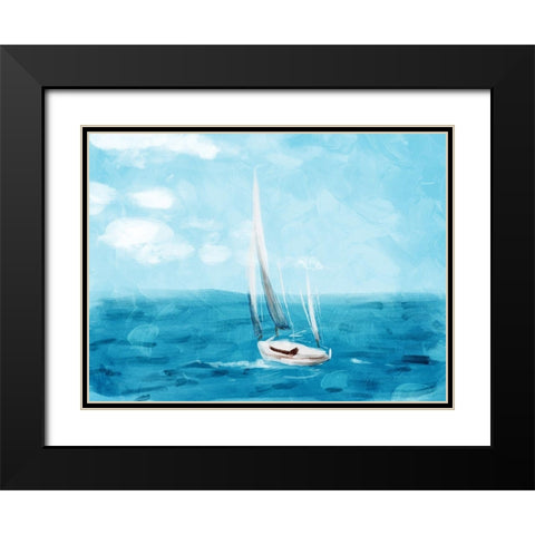 Set Sail Black Modern Wood Framed Art Print with Double Matting by Villa, Milli