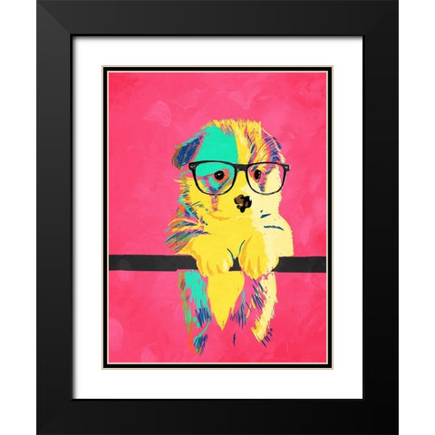 Puppy Vision Black Modern Wood Framed Art Print with Double Matting by Villa, Milli