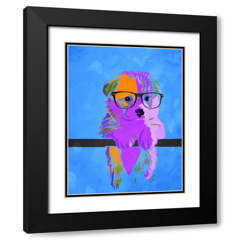Puppy Vision V2 Black Modern Wood Framed Art Print with Double Matting by Villa, Milli