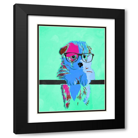 Puppy Vision V3 Black Modern Wood Framed Art Print with Double Matting by Villa, Milli