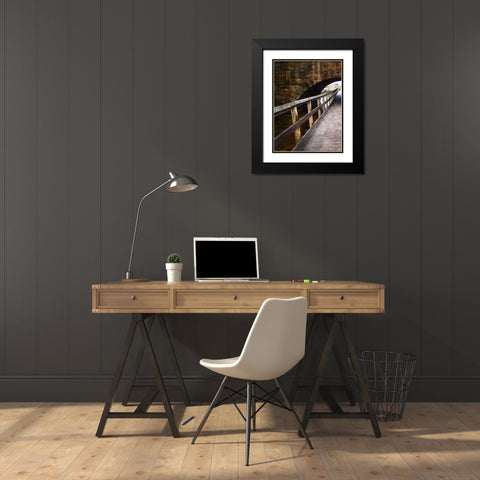 Looking Down The Pier Black Modern Wood Framed Art Print with Double Matting by Villa, Milli