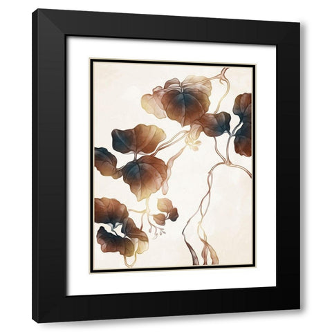 Hanging Autumn Leaves 1 Black Modern Wood Framed Art Print with Double Matting by Villa, Milli