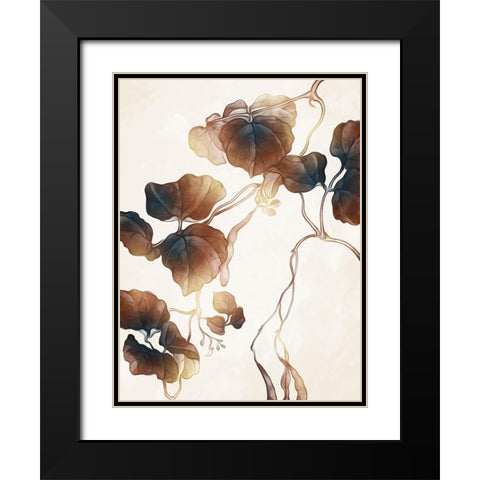 Hanging Autumn Leaves 1 Black Modern Wood Framed Art Print with Double Matting by Villa, Milli
