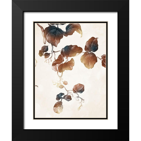 Hanging Autumn Leaves 2 Black Modern Wood Framed Art Print with Double Matting by Villa, Milli