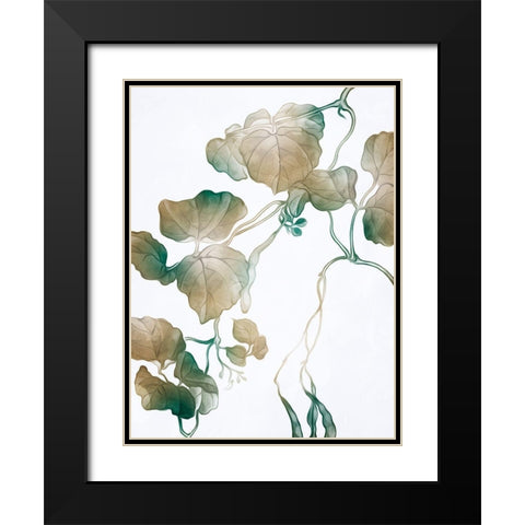 Windy Autumn Leaves 1 Black Modern Wood Framed Art Print with Double Matting by Villa, Milli