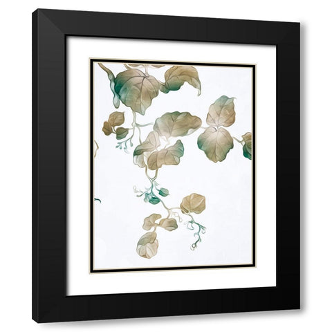 Windy Autumn Leaves 2 Black Modern Wood Framed Art Print with Double Matting by Villa, Milli