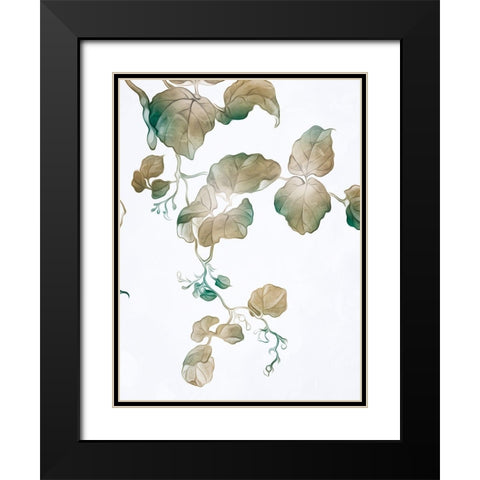 Windy Autumn Leaves 2 Black Modern Wood Framed Art Print with Double Matting by Villa, Milli