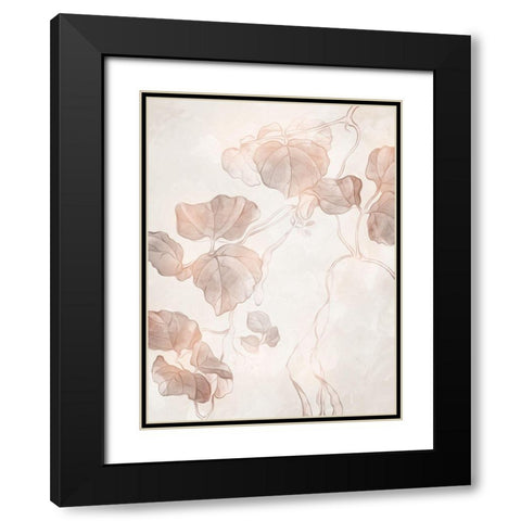 Soft Boho Leaves 1 Black Modern Wood Framed Art Print with Double Matting by Villa, Milli