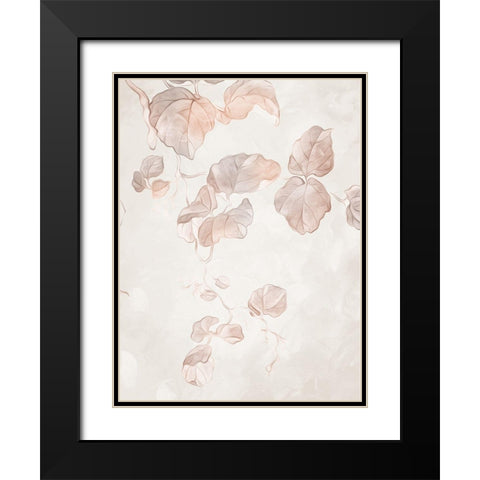 Soft Boho Leaves 2 Black Modern Wood Framed Art Print with Double Matting by Villa, Milli