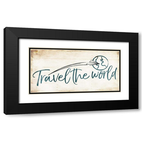 Travel The World Black Modern Wood Framed Art Print with Double Matting by Villa, Milli