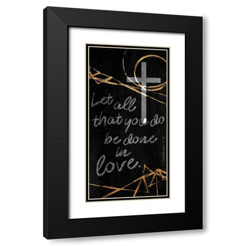 Done In Love  Black Modern Wood Framed Art Print with Double Matting by Villa, Milli