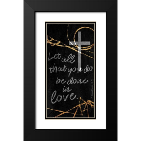 Done In Love  Black Modern Wood Framed Art Print with Double Matting by Villa, Milli