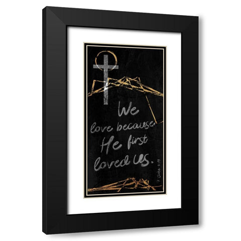 We Love Black Modern Wood Framed Art Print with Double Matting by Villa, Milli