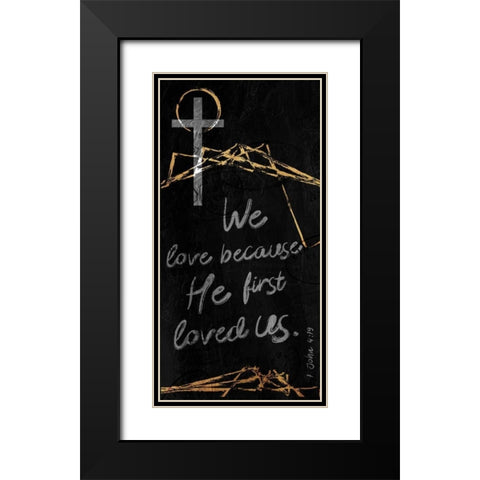 We Love Black Modern Wood Framed Art Print with Double Matting by Villa, Milli