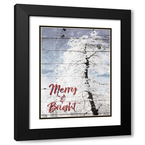 Merry and Bright Black Modern Wood Framed Art Print with Double Matting by Villa, Milli