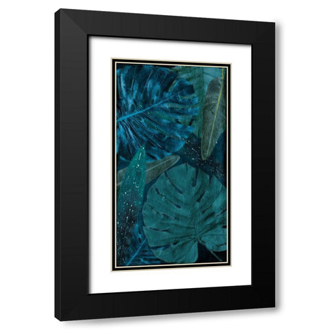 Teal Floral Arrangement Black Modern Wood Framed Art Print with Double Matting by Villa, Milli