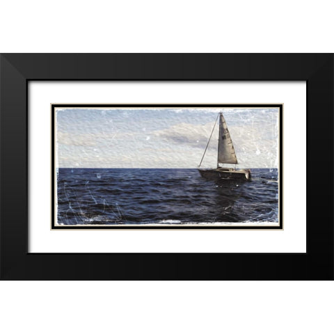 Sailing Away Black Modern Wood Framed Art Print with Double Matting by Villa, Milli