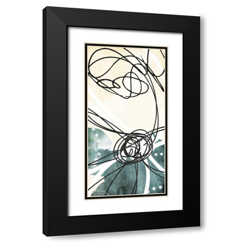 Blue Lines Day Black Modern Wood Framed Art Print with Double Matting by Villa, Milli