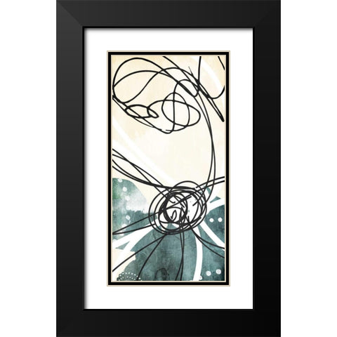 Blue Lines Day Black Modern Wood Framed Art Print with Double Matting by Villa, Milli