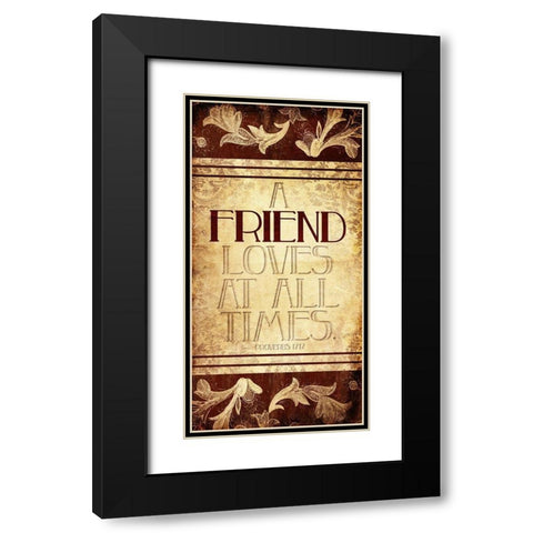 A Friend Black Modern Wood Framed Art Print with Double Matting by Villa, Mlli
