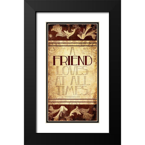 A Friend Black Modern Wood Framed Art Print with Double Matting by Villa, Mlli
