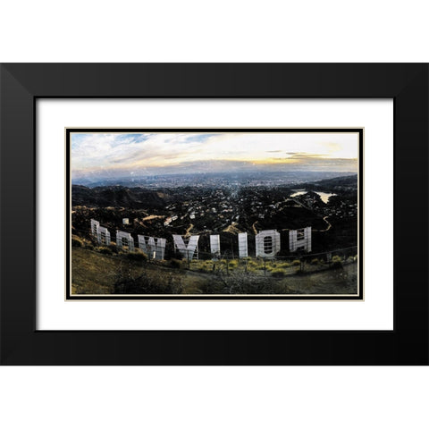 Hollywood View Black Modern Wood Framed Art Print with Double Matting by Villa, Mlli