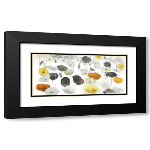 Yellow Grey Poppies Black Modern Wood Framed Art Print with Double Matting by Villa, Mlli