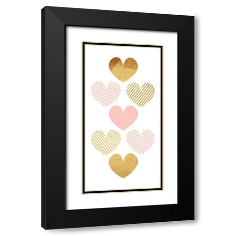 Crossed Heart Black Modern Wood Framed Art Print with Double Matting by Villa, Mlli
