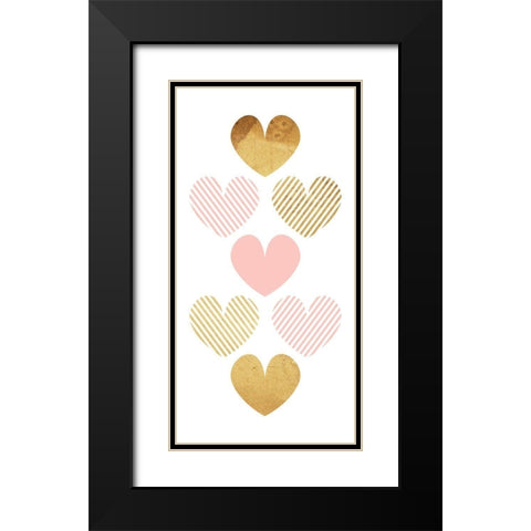 Crossed Heart Black Modern Wood Framed Art Print with Double Matting by Villa, Mlli