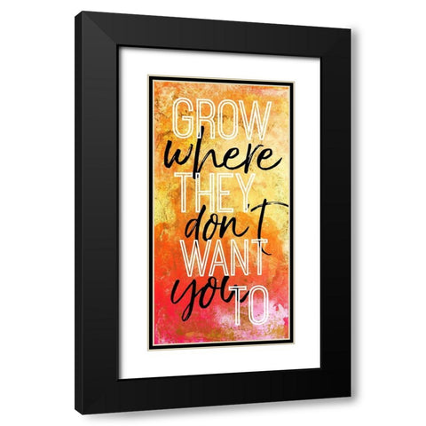 Grow Blush Black Modern Wood Framed Art Print with Double Matting by Villa, Mlli
