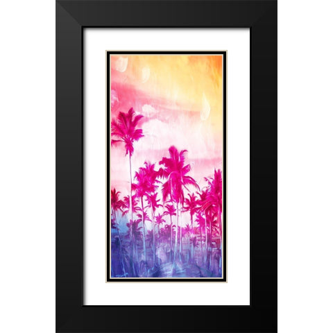 Beach Palm Out Brights Black Modern Wood Framed Art Print with Double Matting by Villa, Mlli
