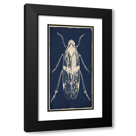 Bug Life Blue One Black Modern Wood Framed Art Print with Double Matting by Villa, Milli