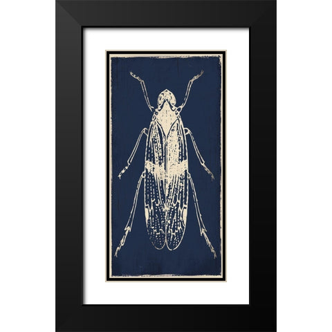 Bug Life Blue One Black Modern Wood Framed Art Print with Double Matting by Villa, Milli