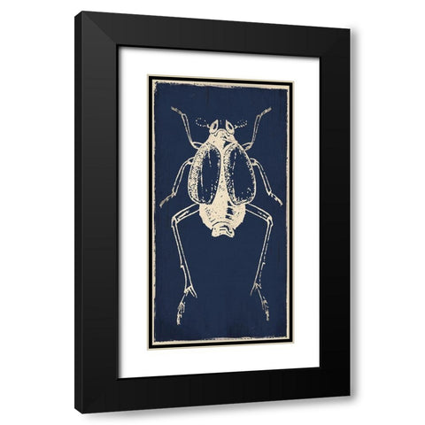 Bug Life Blue Two Black Modern Wood Framed Art Print with Double Matting by Villa, Milli