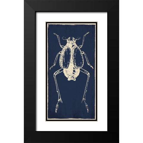 Bug Life Blue Two Black Modern Wood Framed Art Print with Double Matting by Villa, Milli