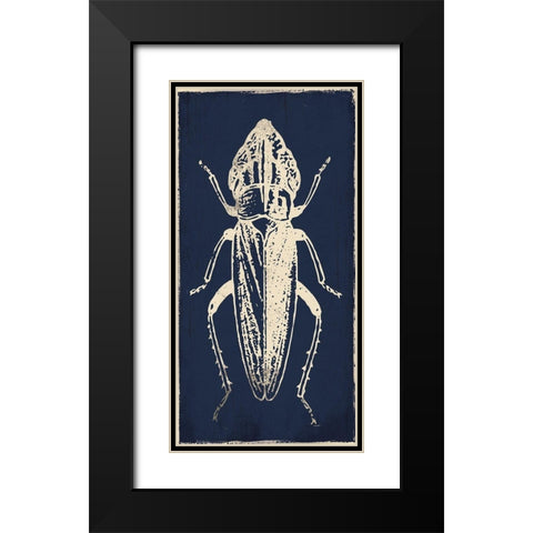 Bug Life Blue Three Black Modern Wood Framed Art Print with Double Matting by Villa, Milli