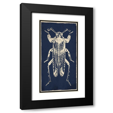 Bug Life Blue Four Black Modern Wood Framed Art Print with Double Matting by Villa, Milli