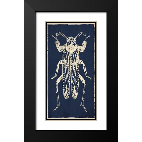 Bug Life Blue Four Black Modern Wood Framed Art Print with Double Matting by Villa, Milli