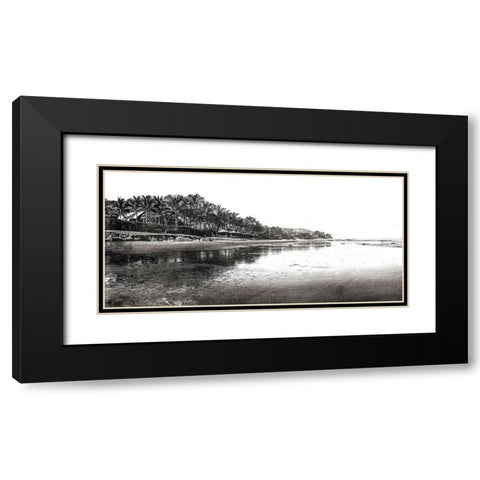 Black And White Beach Black Modern Wood Framed Art Print with Double Matting by Villa, Mlli
