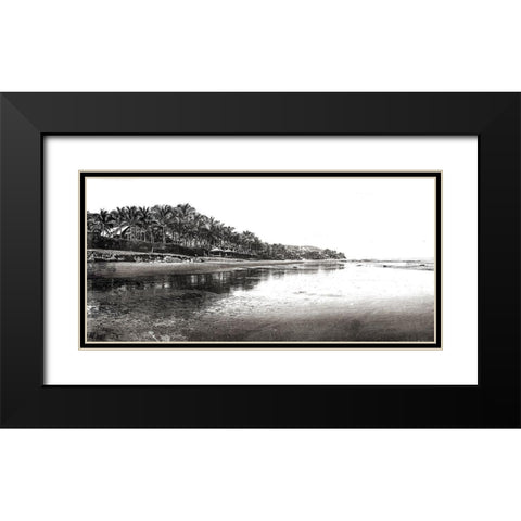 Black And White Beach Black Modern Wood Framed Art Print with Double Matting by Villa, Mlli