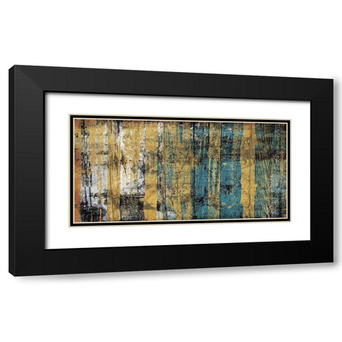 Wood Gold Blue Black Modern Wood Framed Art Print with Double Matting by Villa, Mlli