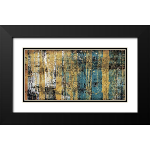 Wood Gold Blue Black Modern Wood Framed Art Print with Double Matting by Villa, Mlli