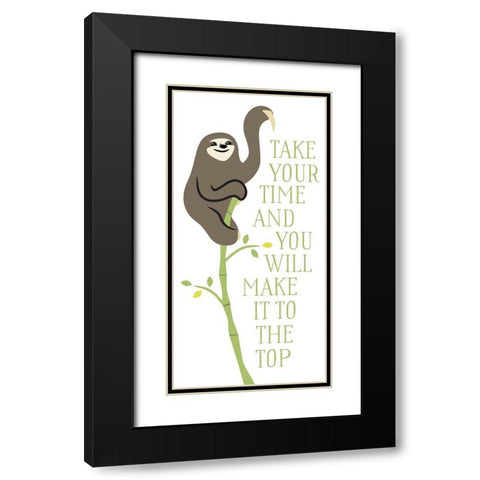 The Top Sloth Black Modern Wood Framed Art Print with Double Matting by Villa, Mlli